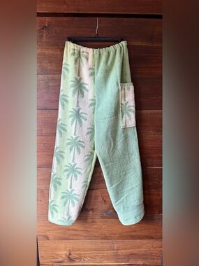 Towel pants green palm trees